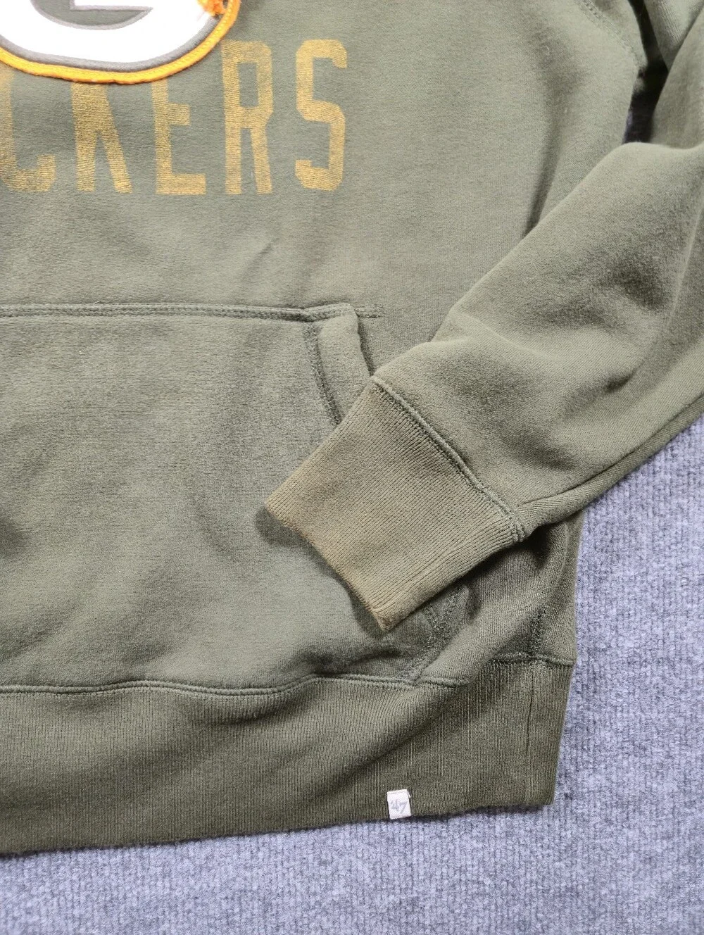 ​'47 Brand Green Bay Packers Pullover Hoodie Medium Olive Green Embroidered NFL